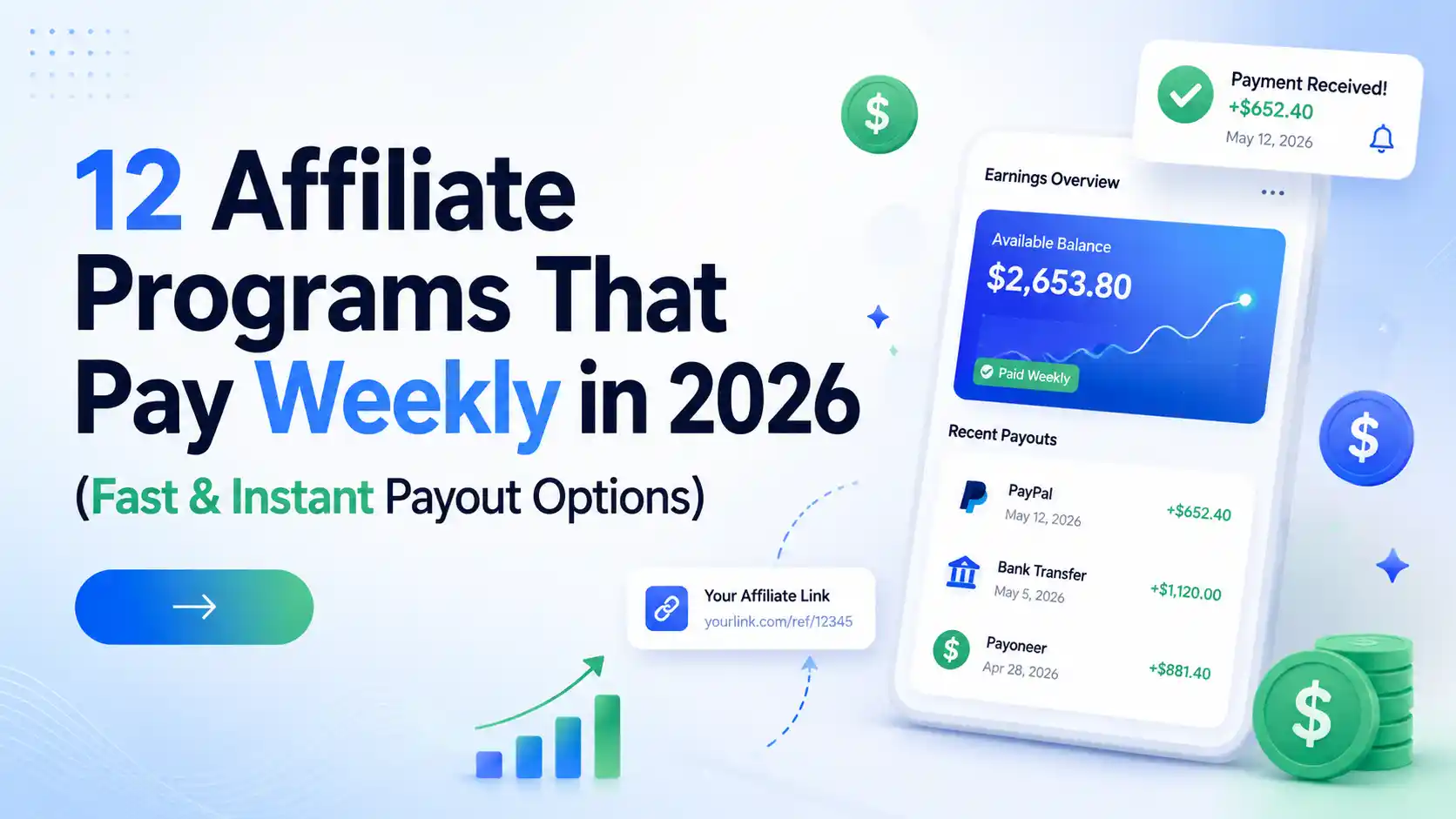 12 Affiliate Programs That Pay Weekly in 2026
