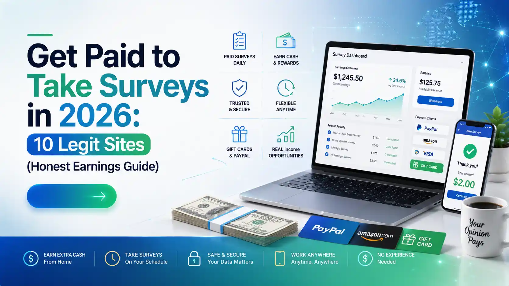 Earn from home with surveys